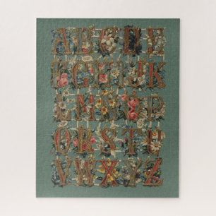 Vintage-Blumenalphabet