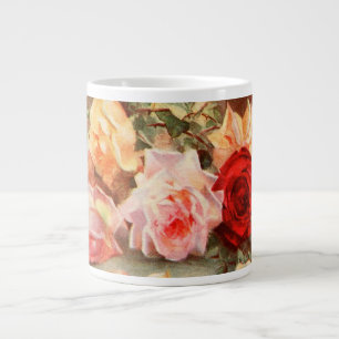 Vintage Blumenantike Rose Blume Stillleben Kunst Jumbo-Tasse
