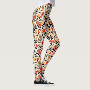 Vintage Blumenbemalung Leggings