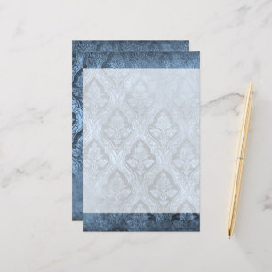 Vintage Blumenbenutzerdefiniertes Papier - blaues 