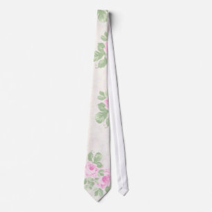 Vintage Blumenchicrosa-Rosen Krawatte