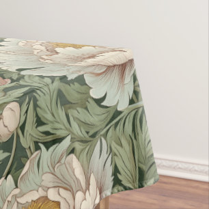Vintage Blumencreme Gemusterte Dekoration Tischdecke
