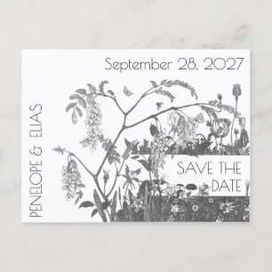 Vintage Blumendarstellung Save the Date Ankündigungspostkarte