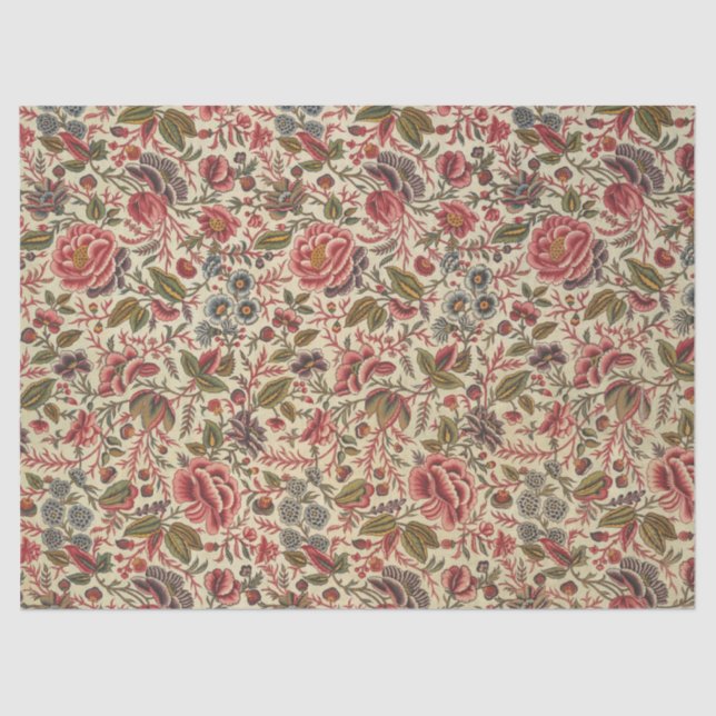 Vintage Blumendrucke Seidenpapier (Vorderseite)