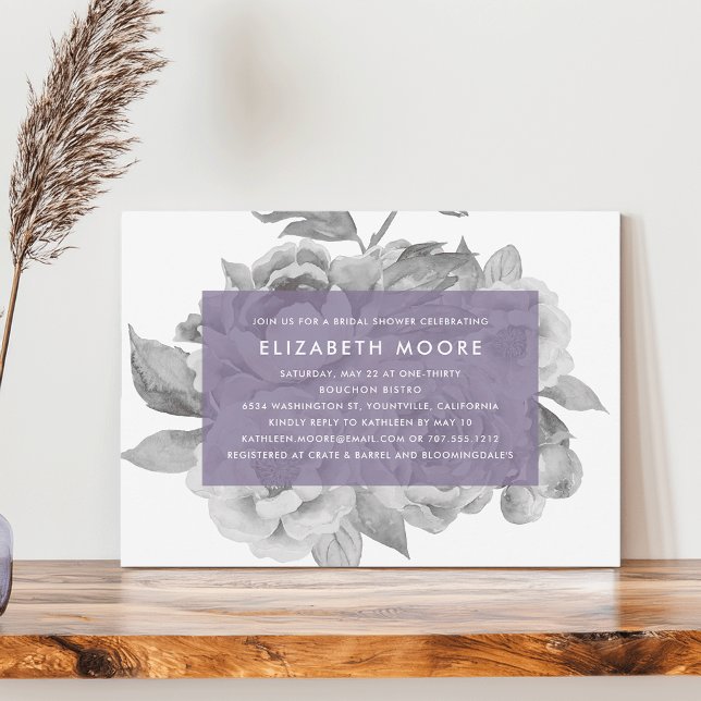 Vintage Blumendusche Einladung | Violett (Von Creator hochgeladen)