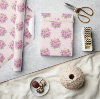 vintage Blumenelemente von Geschenkpapier