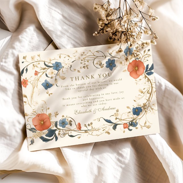 Vintage Blumenfest Dankeskarte (Von Creator hochgeladen)
