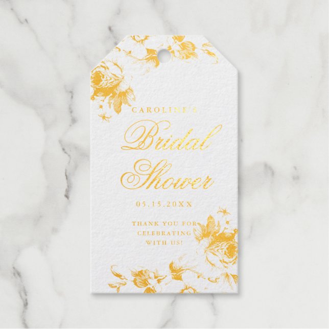 Vintage Blumenfolie Geschenkanhänger (Vorderseite)