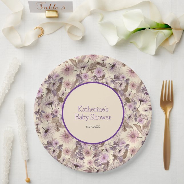 Vintage Blumenfrühlingsdusche Pappteller (Hochzeit)