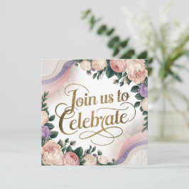 Vintage Blumengeburt Einladung