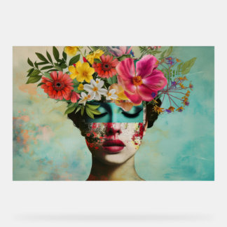 Vintage Blumengemälde Acrylschild