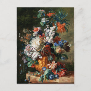 Vintage Blumengemälde Jan van Huysum Blumenbouquet Postkarte