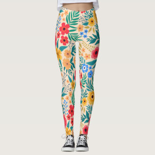 Vintage, blumengeschmückte Blume. Leggings