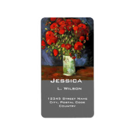 Vintage, blumengeschmückte Kunstadressen-Labels. Adressaufkleber