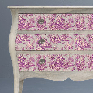 Vintage, blumengraue Rosa Toile de jouy Seidenpapier