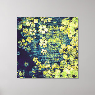 Vintage Blumengrunge abstrakte Kunst Leinwanddruck