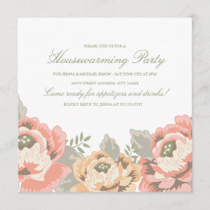 Vintage Blumenhäusliche Party Einladung