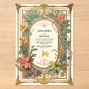 Vintage Blumenhochzeit Acryleinladungen