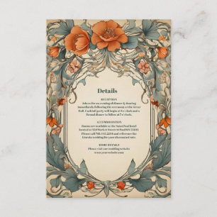 Vintage Blumenhochzeit Begleitkarte