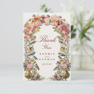 Vintage Blumenhochzeit Dankeschön-Karte Dankeskarte
