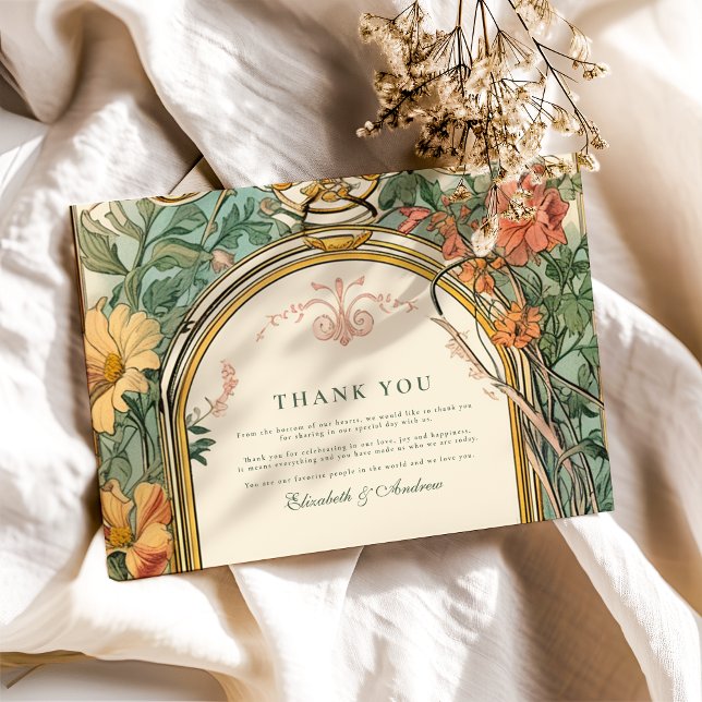 Vintage Blumenhochzeit Dankeskarte (Von Creator hochgeladen)