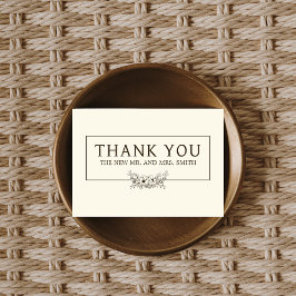 Vintage Blumenhochzeit Dankeskarte