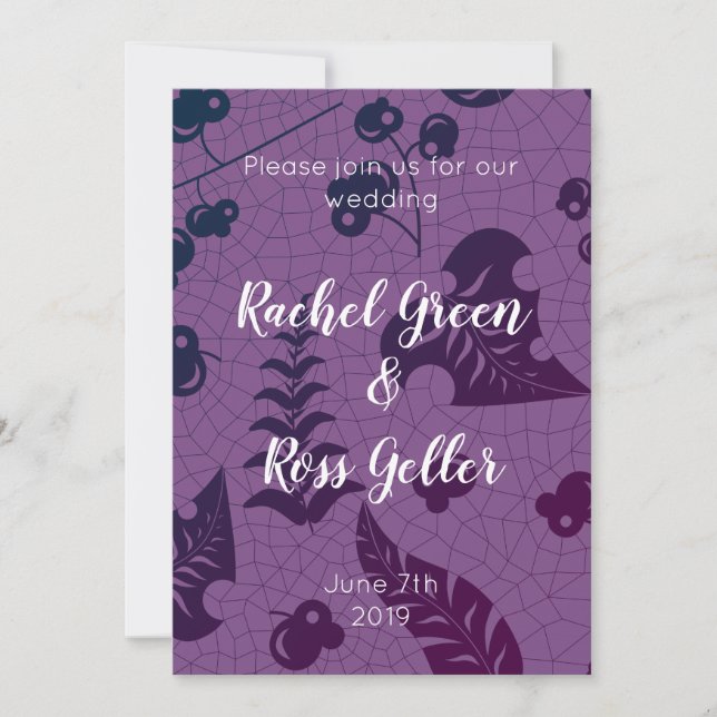 Vintage Blumenhochzeit Einladung (Vorderseite)