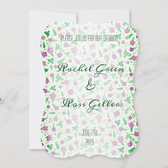 Vintage Blumenhochzeit Einladung (Vorderseite)