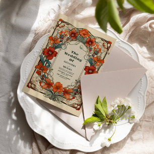 Vintage Blumenhochzeit Einladung