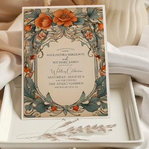 Vintage Blumenhochzeit Einladung