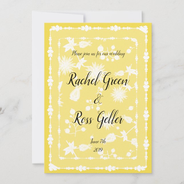 Vintage Blumenhochzeit Einladung (Vorderseite)