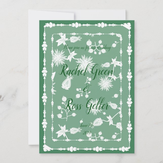 Vintage Blumenhochzeit Einladung (Vorderseite)