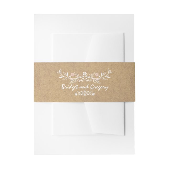 Vintage Blumenhochzeit Einladungsbanderole (Vorderseite Beispiel)