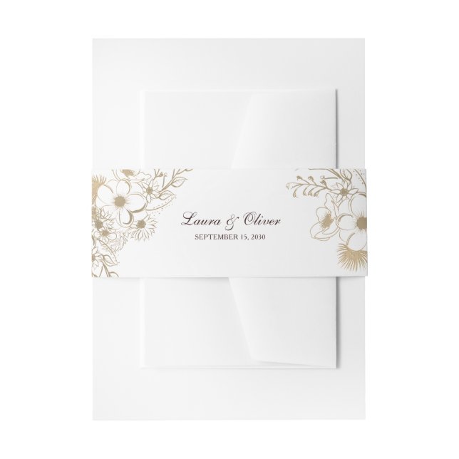 Vintage Blumenhochzeit Einladungsbanderole (Vorderseite Beispiel)