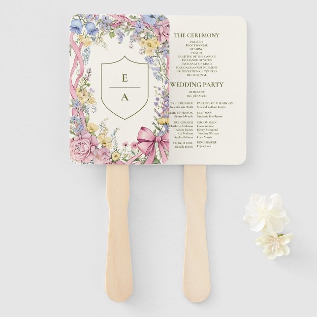 Vintage Blumenhochzeit Fächer (Vorne und Hinten)