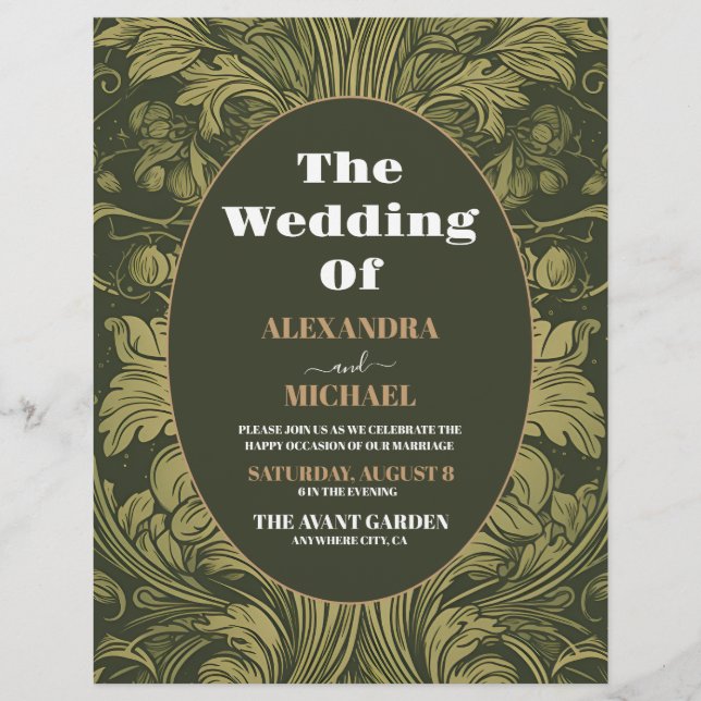 Vintage Blumenhochzeit Flyer (Vorne)