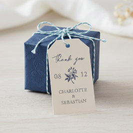 Vintage Blumenhochzeit Geschenkanhänger