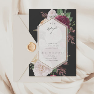Vintage Blumenhochzeit RSVP Karte
