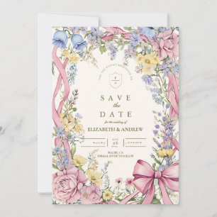 Vintage Blumenhochzeit Save The Date