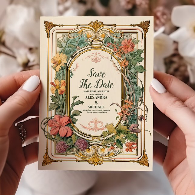 Vintage Blumenhochzeit Save The Date (Von Creator hochgeladen)