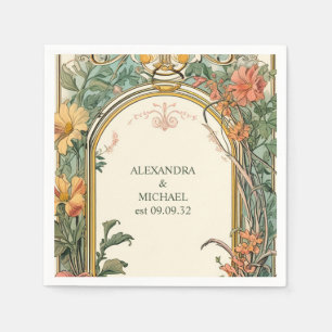 Vintage Blumenhochzeit Serviette