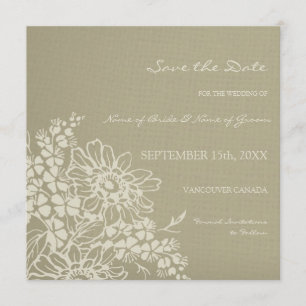 Vintage Blumenhochzeit Speichern Sie die Datumskar Save The Date
