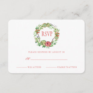 Vintage Blumenhochzeit Sukkulent UAWG RSVP Karte