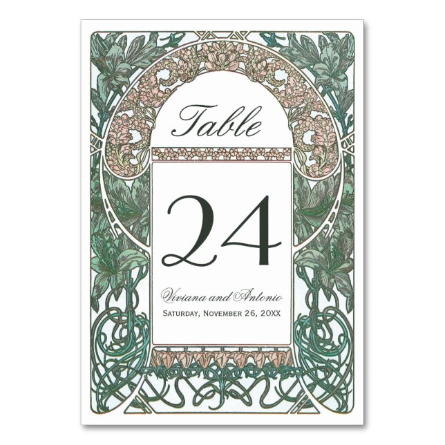 Vintage Blumenhochzeiten I Tischnummer (Vorderseite)
