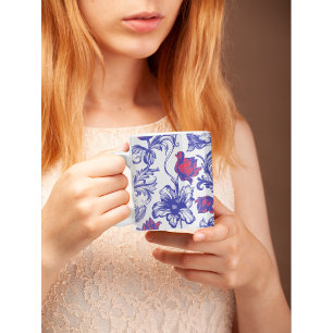 Vintage Blumenkaffee-Tasse Botanischer Teecup Kaffeetasse