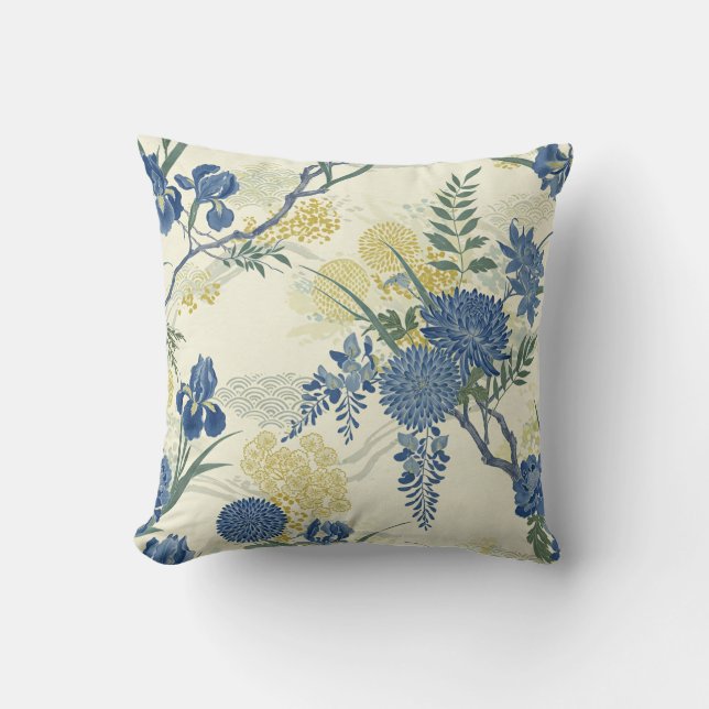 Vintage Blumenkissen mit Blumen Kissen (Vorderseite)