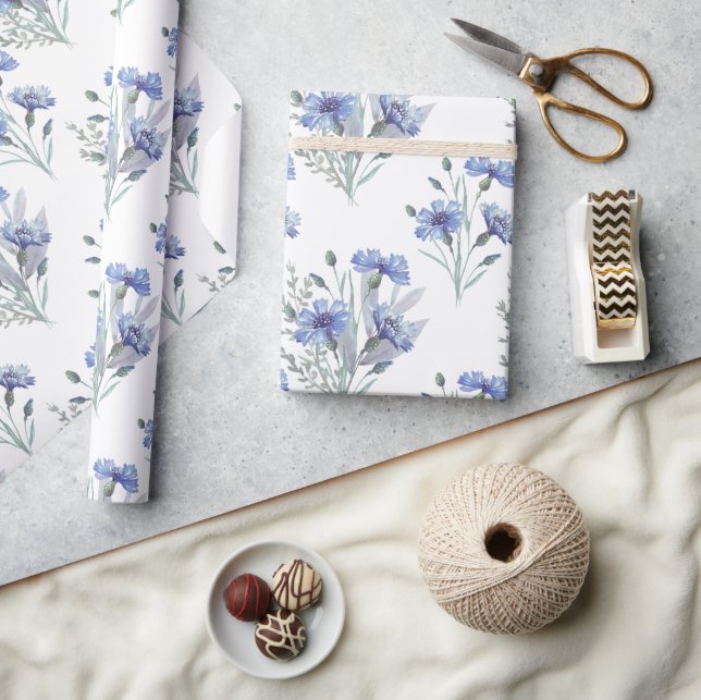 Vintage Blumenkornblume Geschenkpapier (Kunsthandwerk)