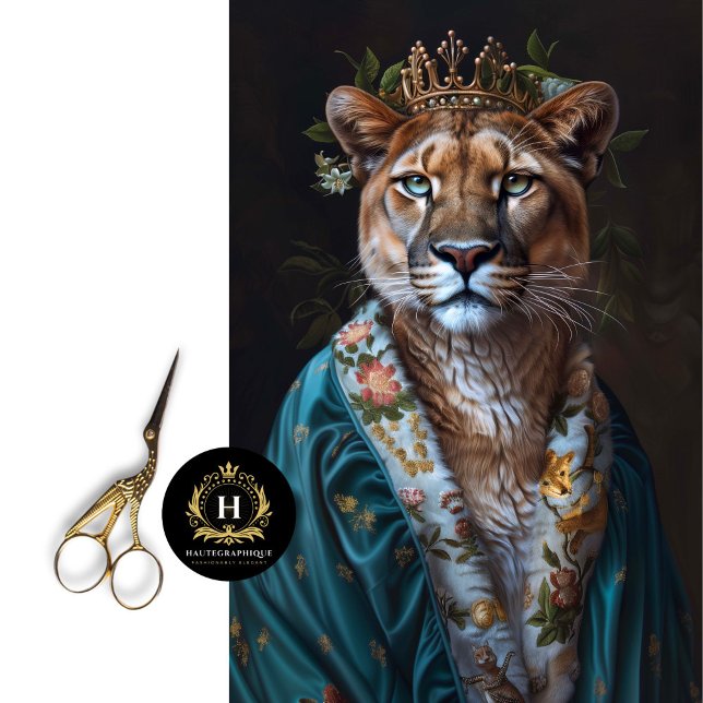 Vintage Blumenkrone King Cougar Decoupage Seidenpapier (Von Creator hochgeladen)