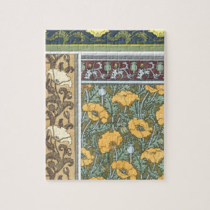 Vintage-Blumenkunst Art Nouveau Mohnblumen