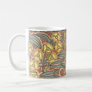 Vintage-Blumenkunst im Jugendstil, Pfeilblumen Kaffeetasse